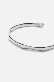 Silver-tone slim wavy cuff bracelet, view 5 of 5