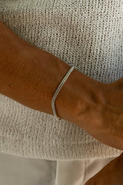 Silver-tone 3 mm cuban link bracelet, view 4 of 4