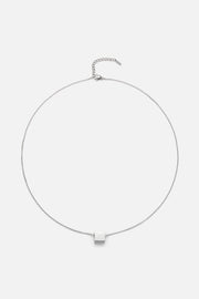 Silver-tone cube pendant necklace, view 3 of 7