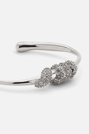 Silver-tone stone-set knot cuff bracelet, view 3 of 6