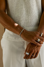 Silver-tone 5 mm figaro chain bracelet, view 2 of 4