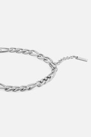 Silver-tone 5 mm figaro chain bracelet, view 3 of 4