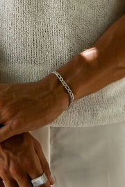 Silver-tone 5 mm figaro chain bracelet, view 4 of 4