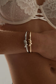 Gold-tone heart cuff bracelet, view 5 of 5