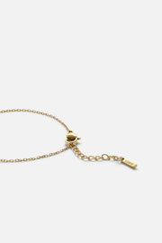 Gold-tone heart bracelet with a tiny stone, view 3 of 4