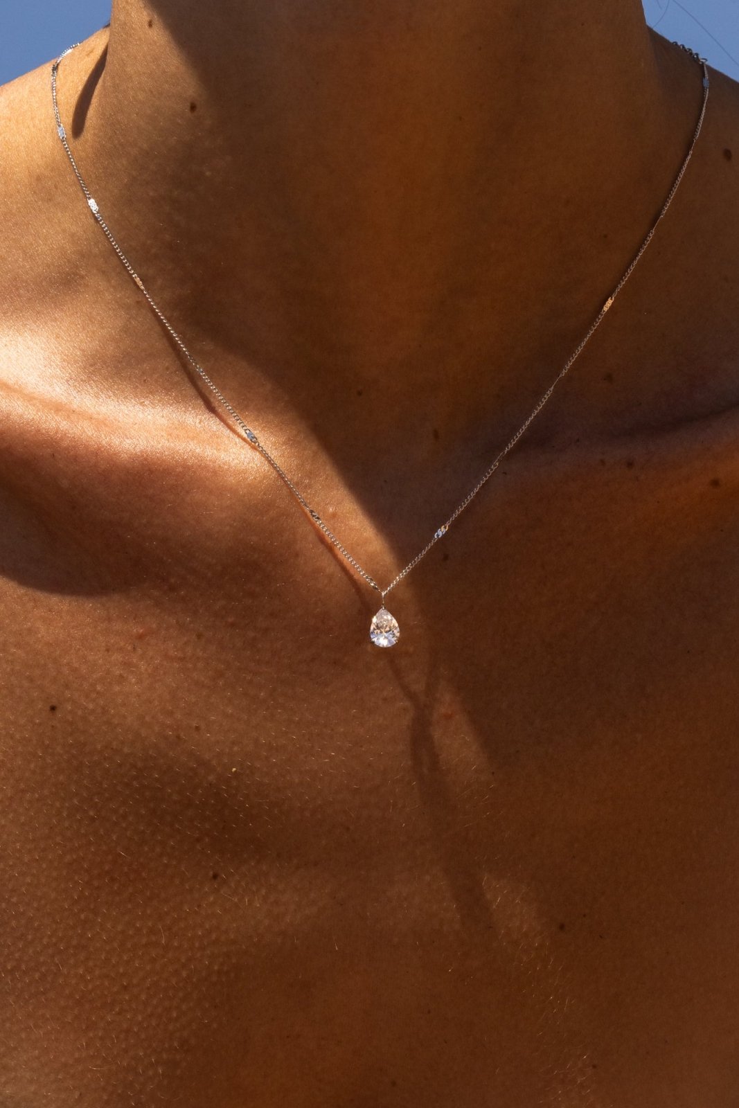Silver-tone dainty pendant necklace, view 2 of 5