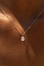 Silver-tone dainty pendant necklace, view 5 of 5