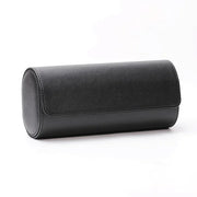 Black textured three-watch roll case, closed