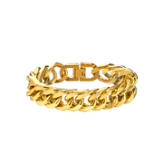 Gold-tone double curb chain bracelet