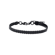 Black flat curb chain bracelet with lobster clasp