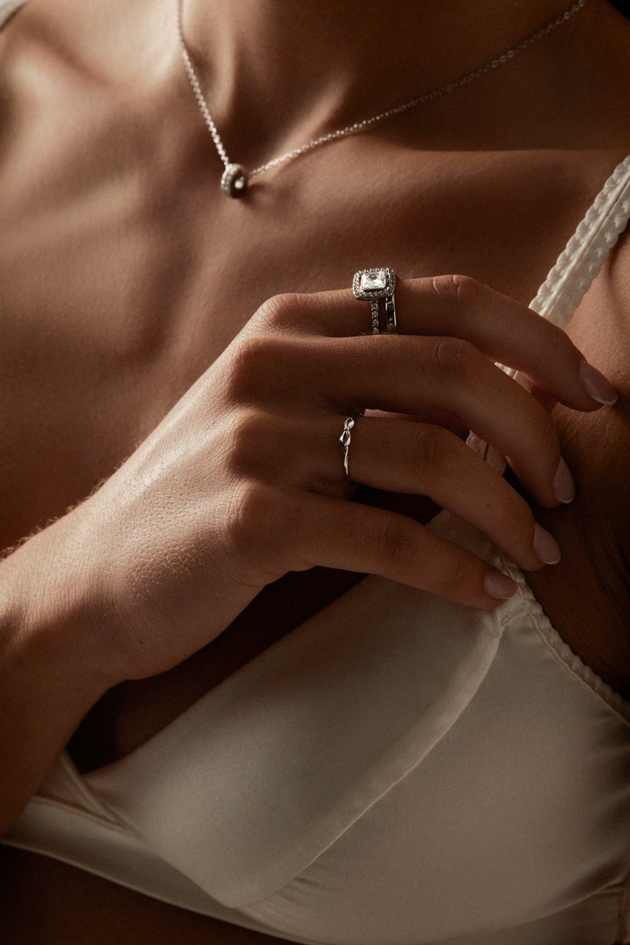 Silver-tone slim knot ring, view 2 of 8