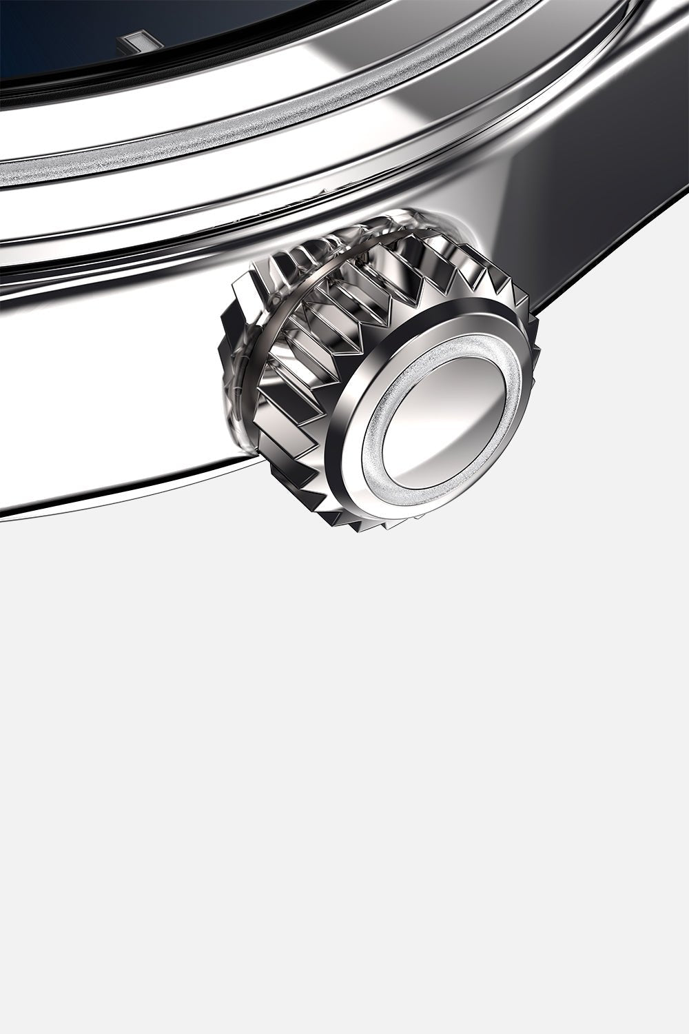 Macro view of the fluted crown