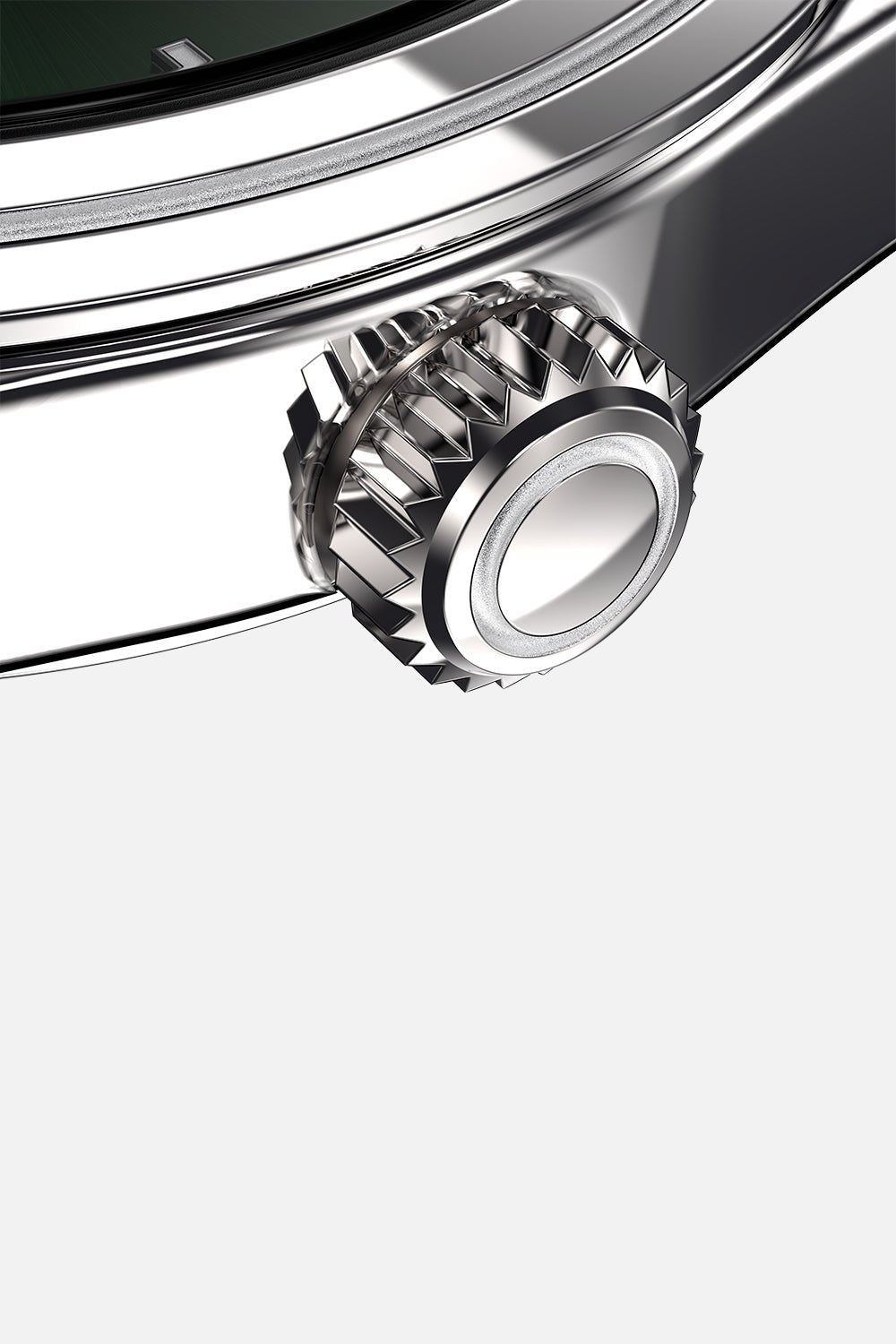 Macro view of the fluted crown