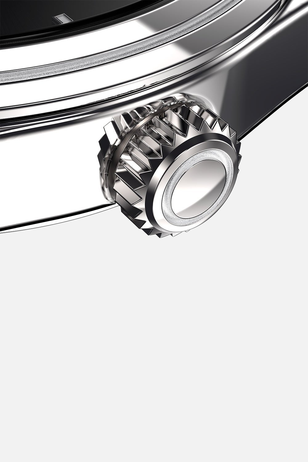 Macro view of the fluted crown