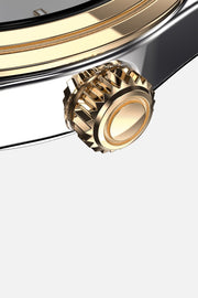 Macro view of the fluted crown
