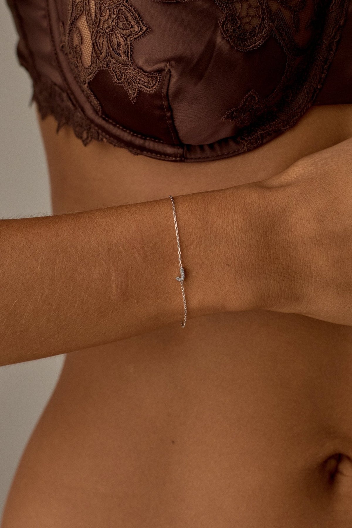Silver-tone initial bracelet, view 4 of 9