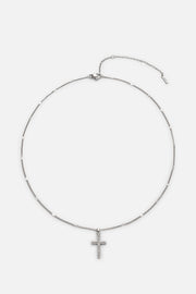 Silver-tone slim cross necklace, view 3 of 8