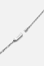 Silver-tone chain necklace with a brushed bar, view 5 of 6