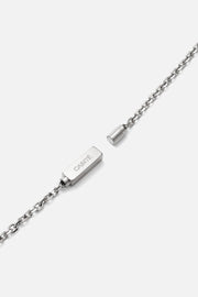 Silver-tone chain necklace with a brushed bar, view 3 of 6