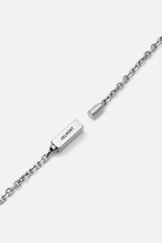 Silver-tone chain necklace with a polished bar, view 3 of 5