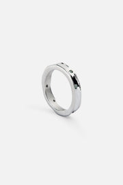 Textured band ring at an angle