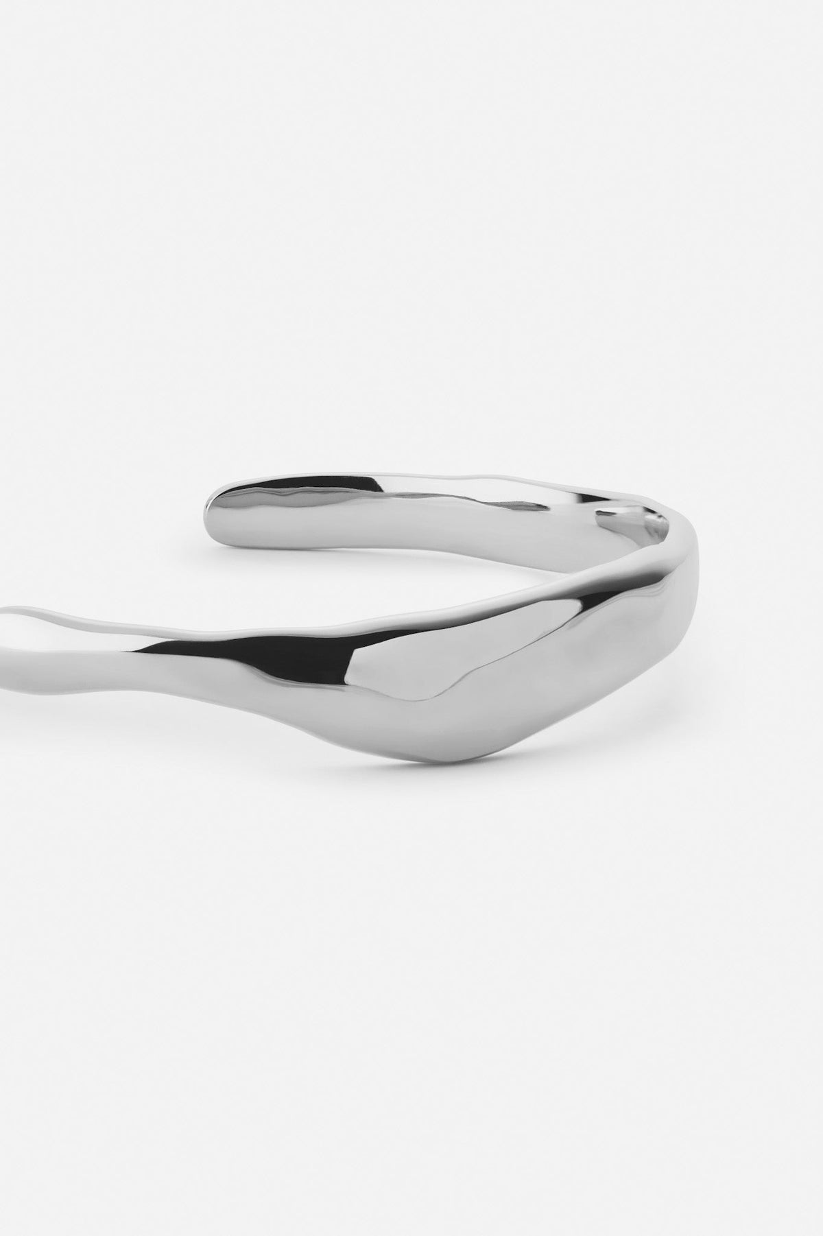 Silver-tone sculpted cuff bracelet, view 3 of 4