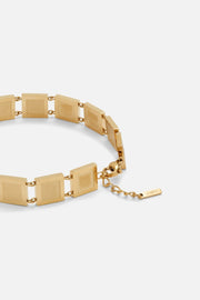 Gold-tone square plate link bracelet, view 5 of 5