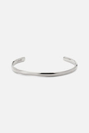 Silver-tone slim open bangle, view 3 of 6