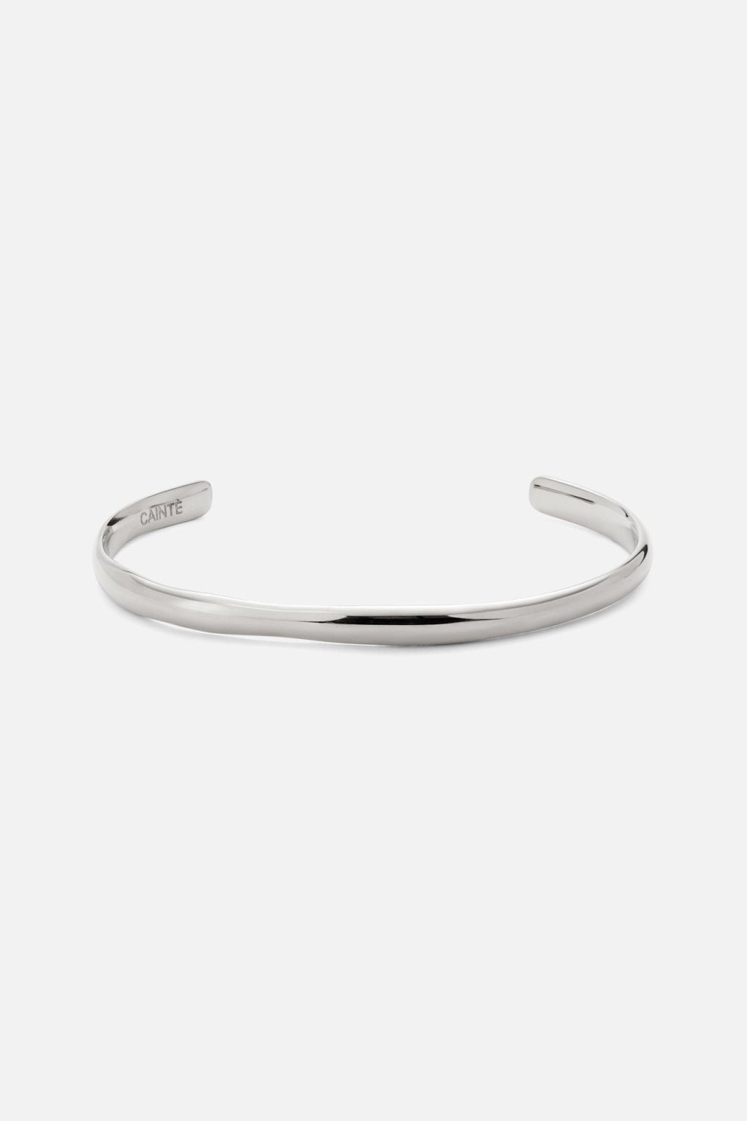 Silver-tone slim open bangle, view 3 of 6