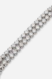 Silver-tone sparkling mesh slider bracelet, view 3 of 9