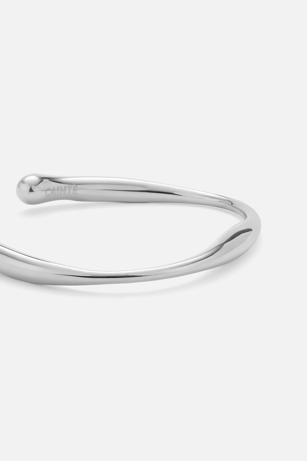 Silver-tone narrow polished cuff, view 3 of 8