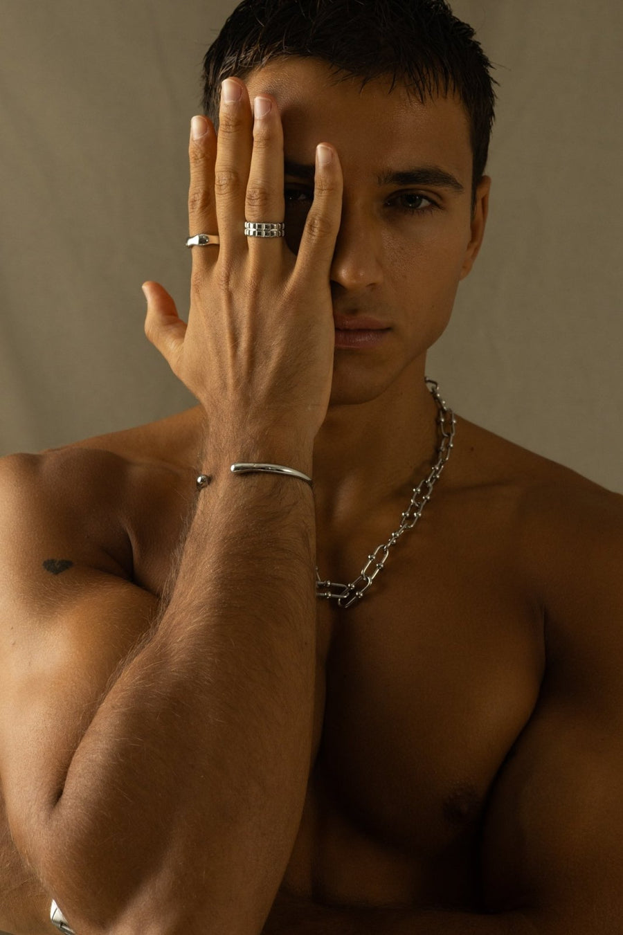 Silver-tone narrow polished cuff, view 2 of 8