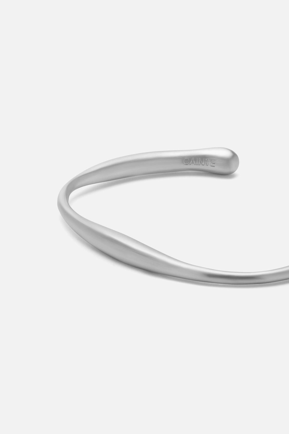 Silver-tone narrow matte cuff, view 3 of 6