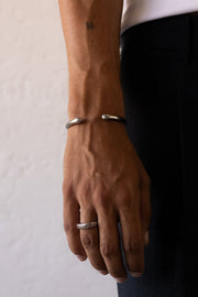 Silver-tone narrow matte cuff, view 6 of 6