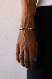 Silver-tone narrow matte cuff, view 4 of 6