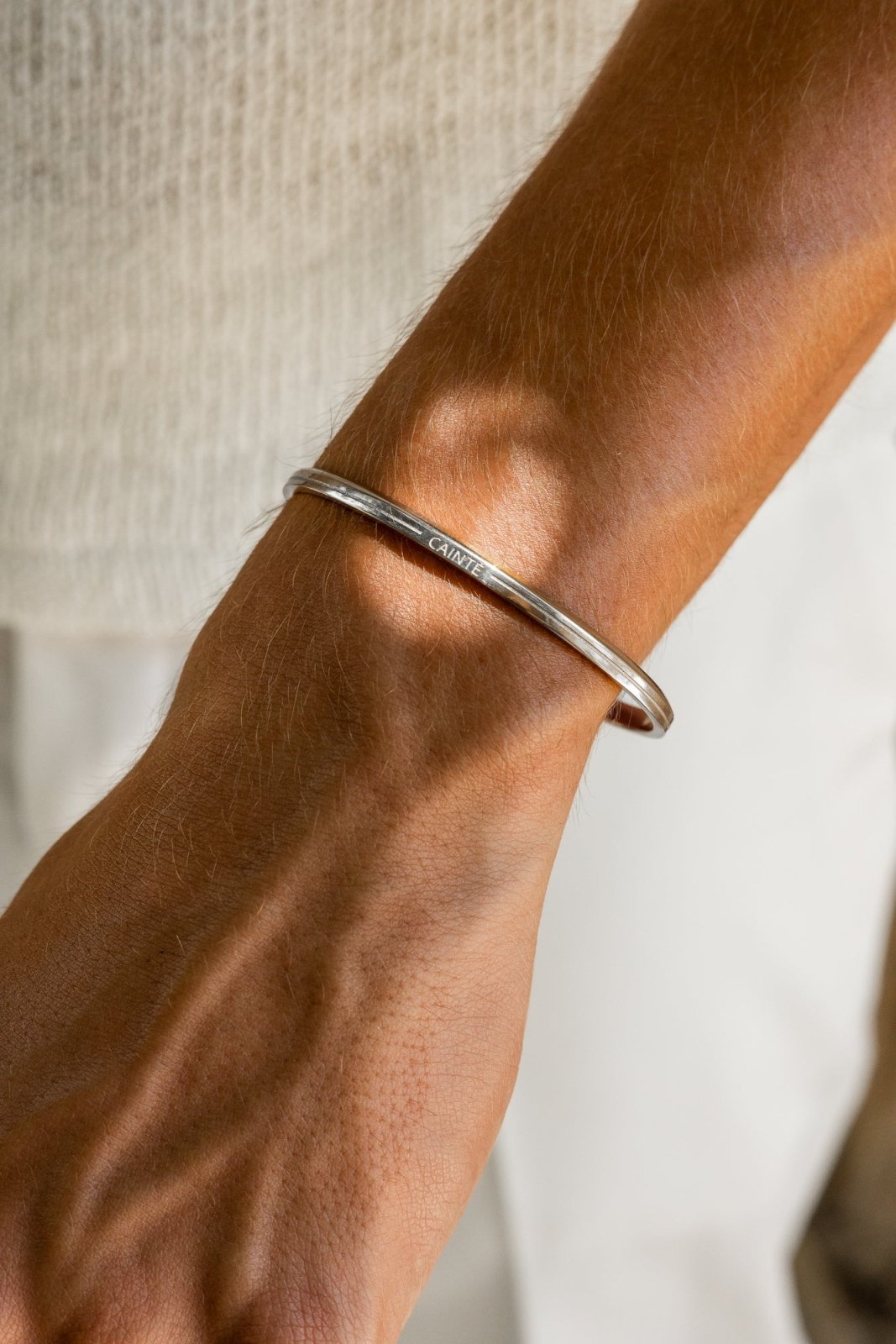 Silver-tone thin flat cuff, view 4 of 4