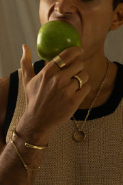 Wide gold-tone band ring, view 7 of 7