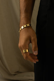 Wide gold-tone band ring, view 2 of 7