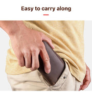Case slipped into a trouser pocket