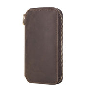 Closed brown zip case