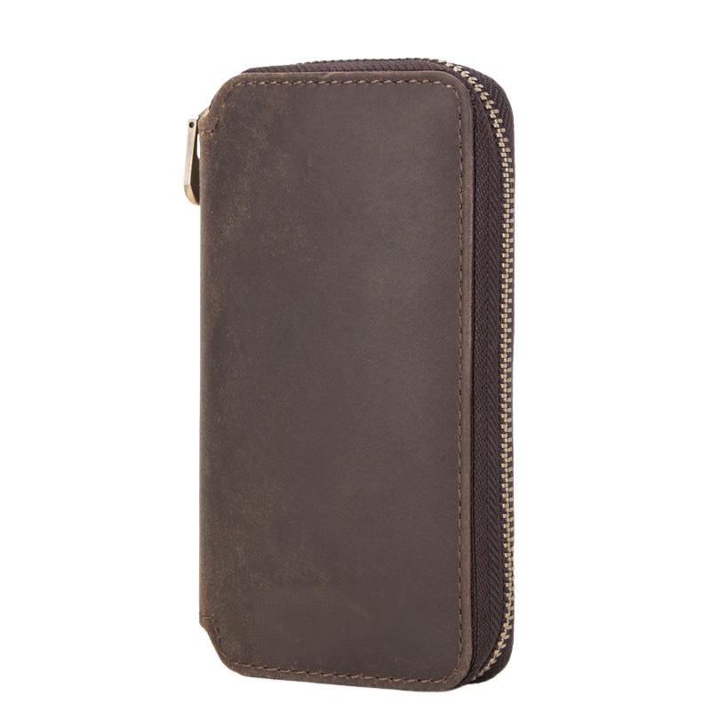 Closed brown zip case