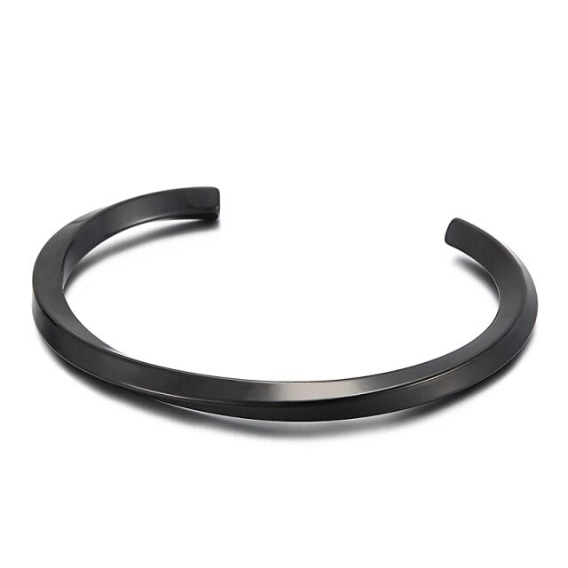Black twisted open cuff bracelet