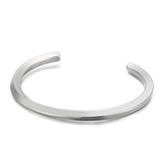 Silver twisted open cuff bracelet