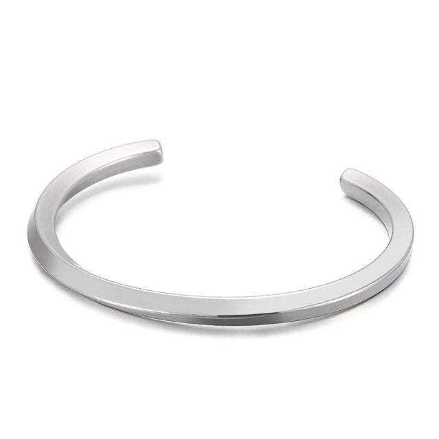 Silver twisted open cuff bracelet