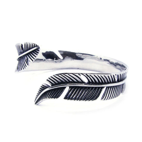 Wrap feather bracelet, side view