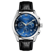 Steel watch with blue dial
