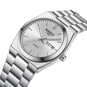 Silver dial at an angle