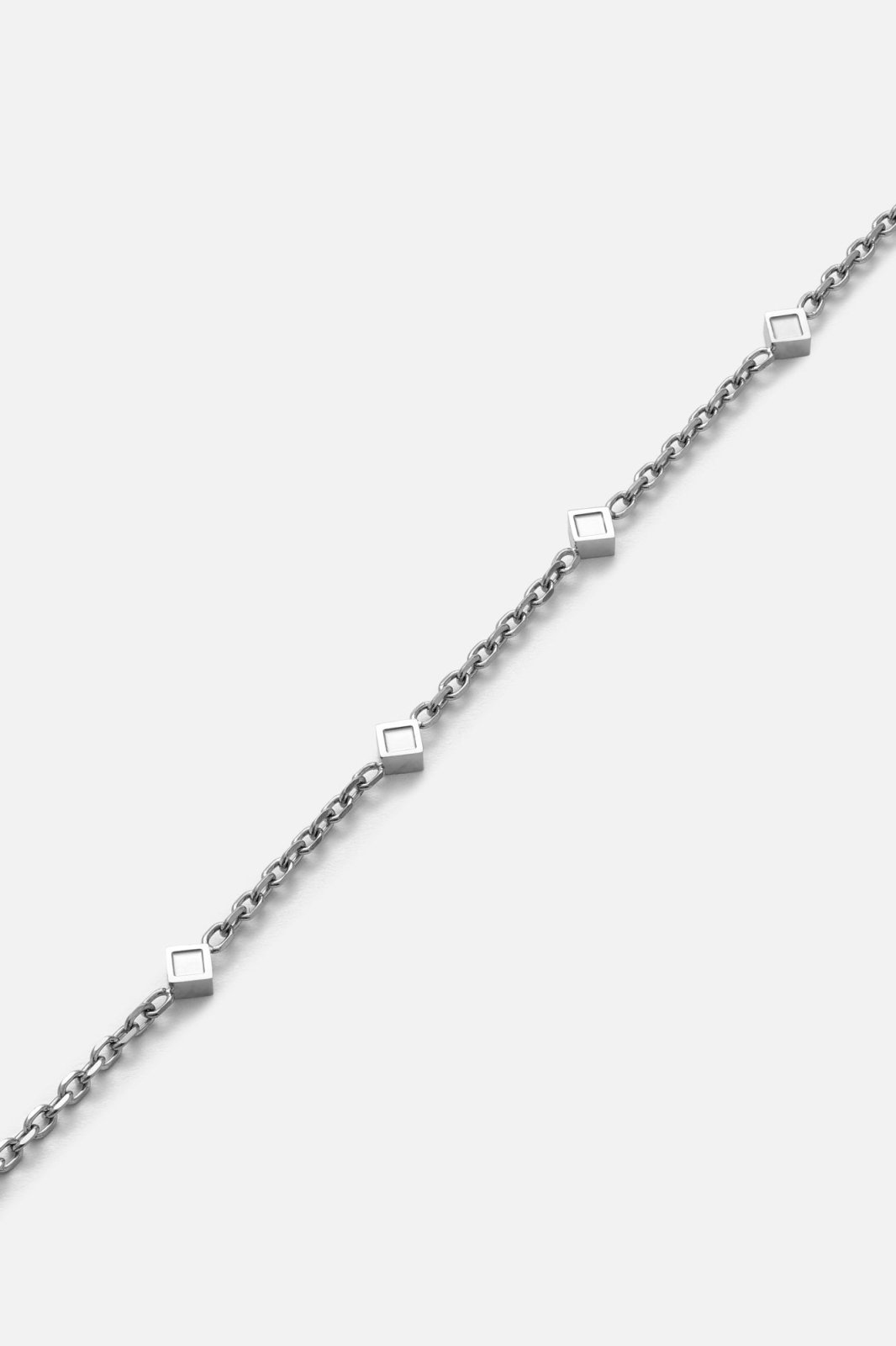 Silver-tone station chain bracelet with beads, view 5 of 6