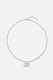 Silver-tone ski jumper pendant necklace, view 7 of 7