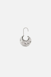 Single hammered disc drop earring on an open hook